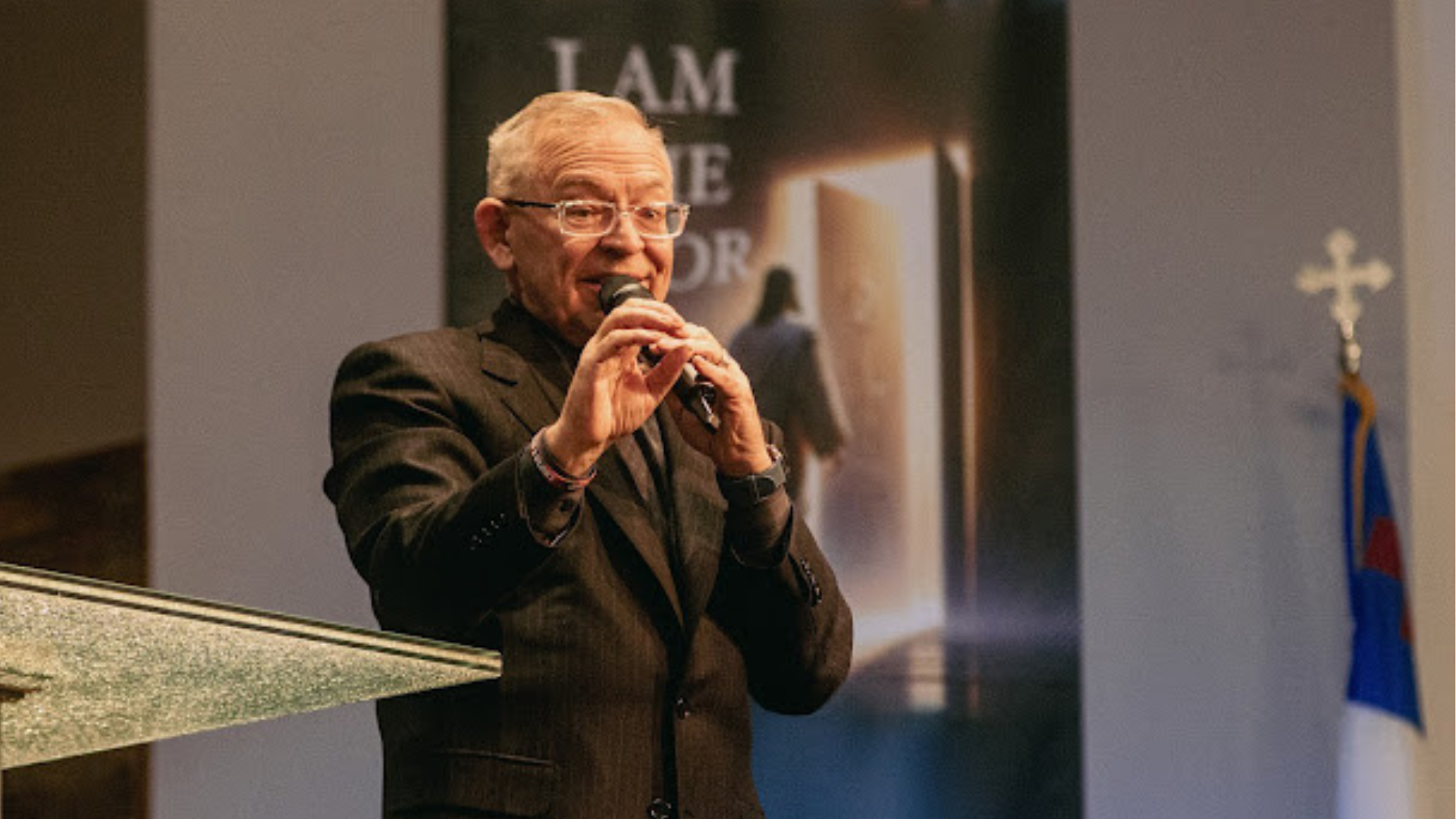 Dr. James Horvath preaching at Calvary Lighthouse Church